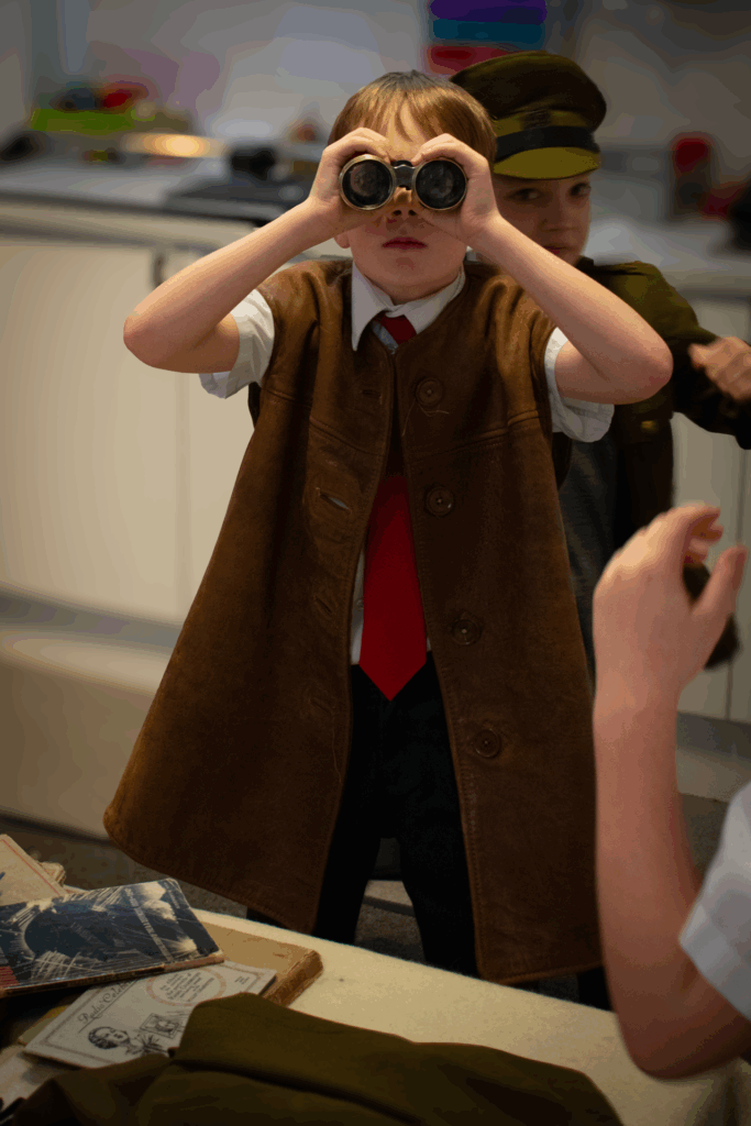 School child in period clothes